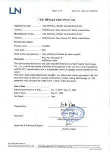皇冠.美國(guó)FCC功放認(rèn)證報(bào)告